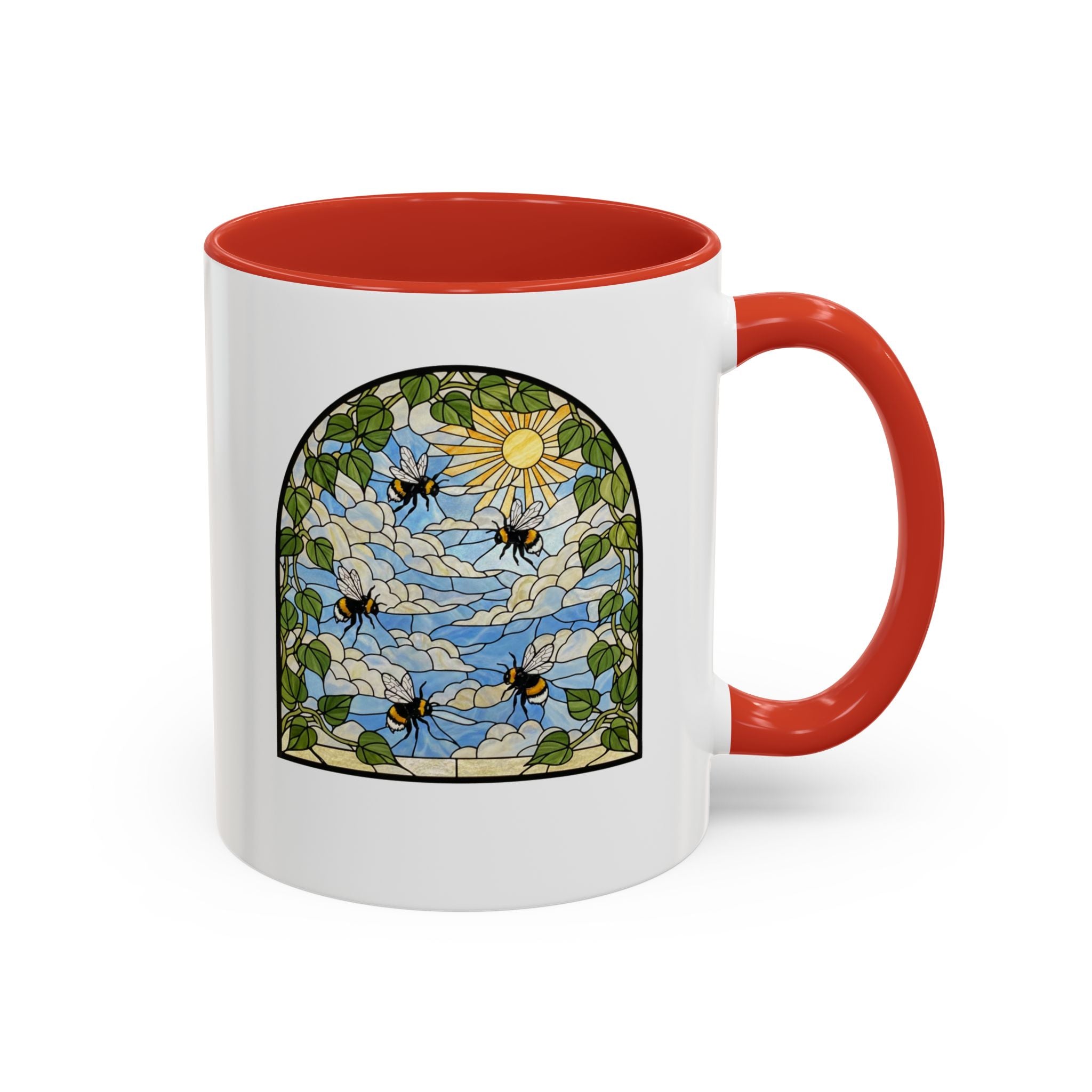Bee and Sun Stained Glass Accent Coffee Mug (11/15oz)