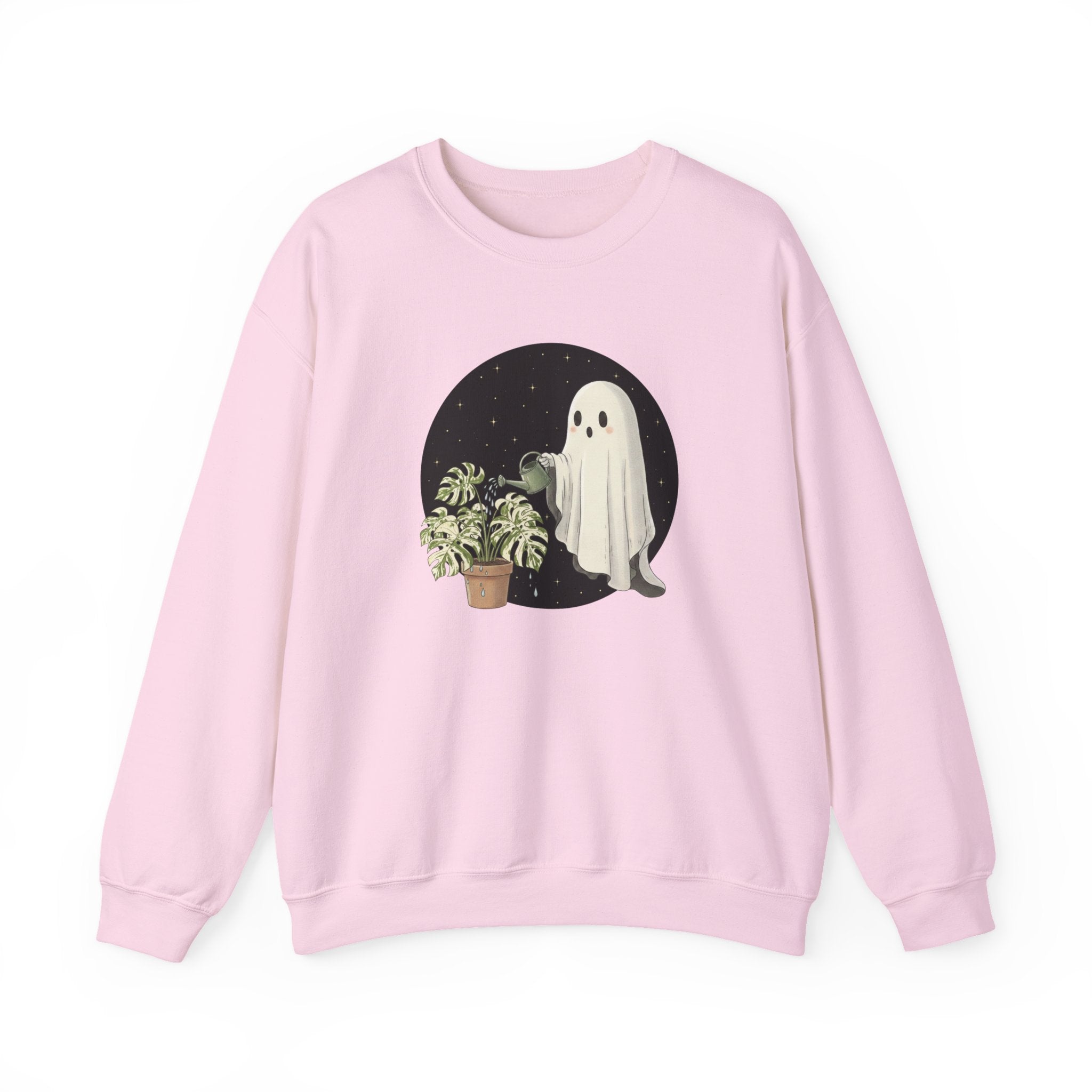 Ghost Plant Crewneck Sweatshirt | Ghost Watering Monstera Thai Con Pullover