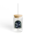Spooky Night Sky Glass Sipper | 16oz Eco Bamboo Lid Tumbler with Plastic Straw