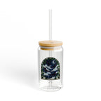 Spooky Night Sky Glass Sipper | 16oz Eco Bamboo Lid Tumbler with Plastic Straw