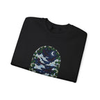 Moonlit Stained Glass Bats & Pothos Crewneck Sweatshirt