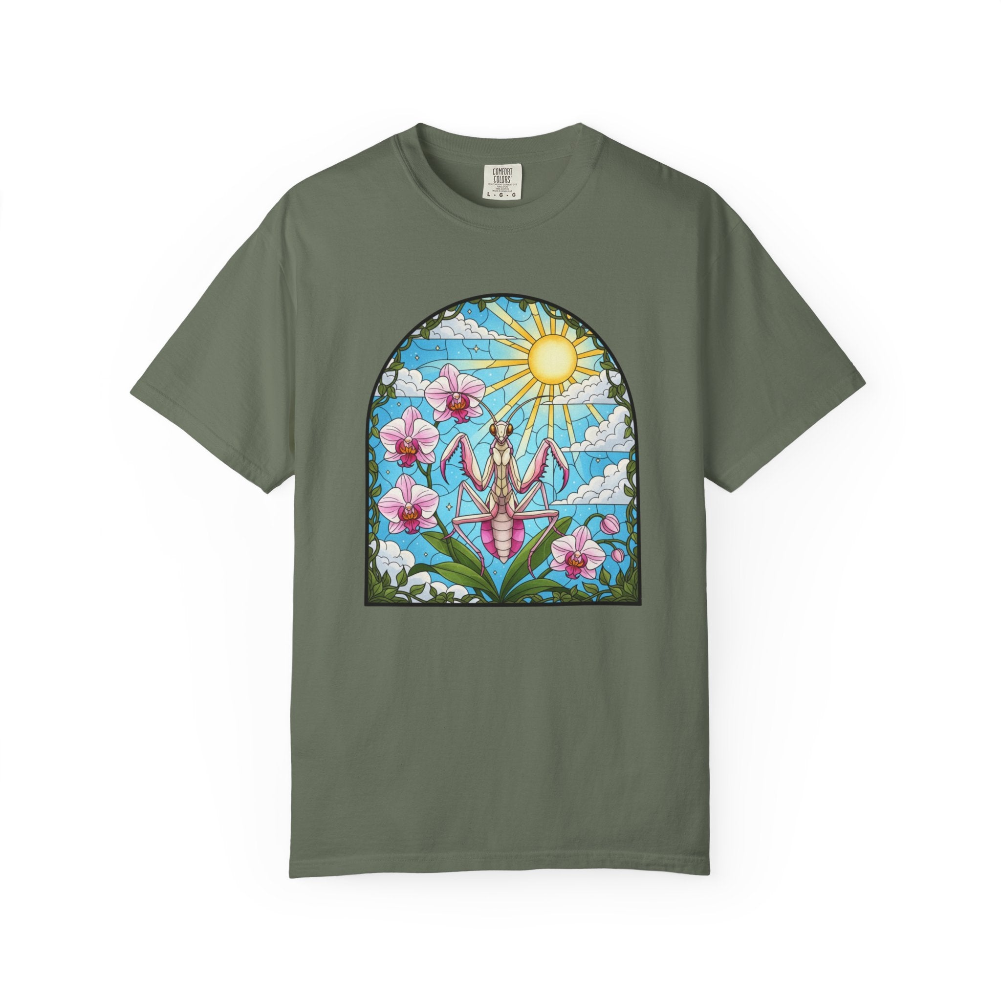 Stained Glass Orchid Mantis T-Shirt