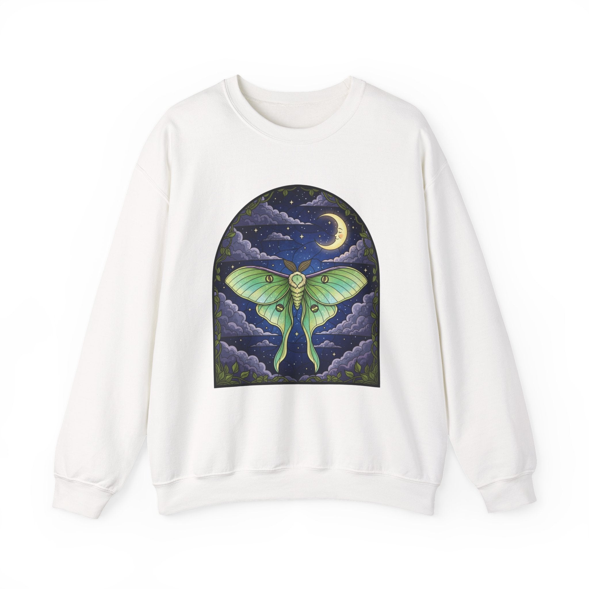 Luna Moth Stained Glass Crewneck Sweatshirt