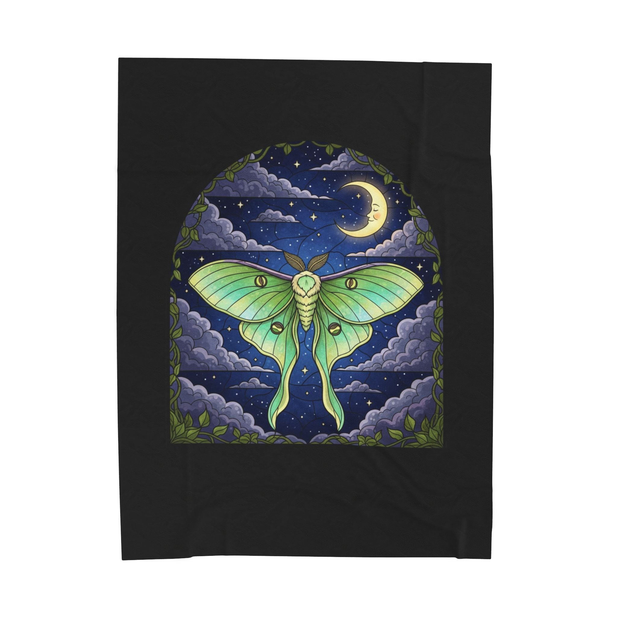 Luna Moth Velveteen Plush Blanket Throw