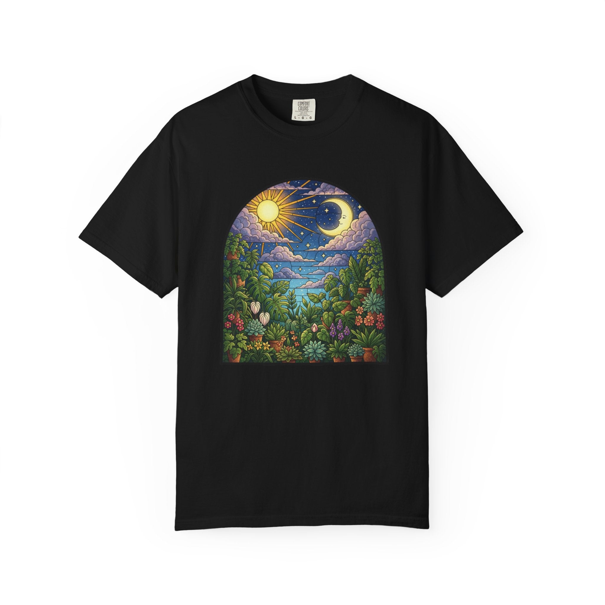 Celestial Houseplant Stained Glass T-Shirt