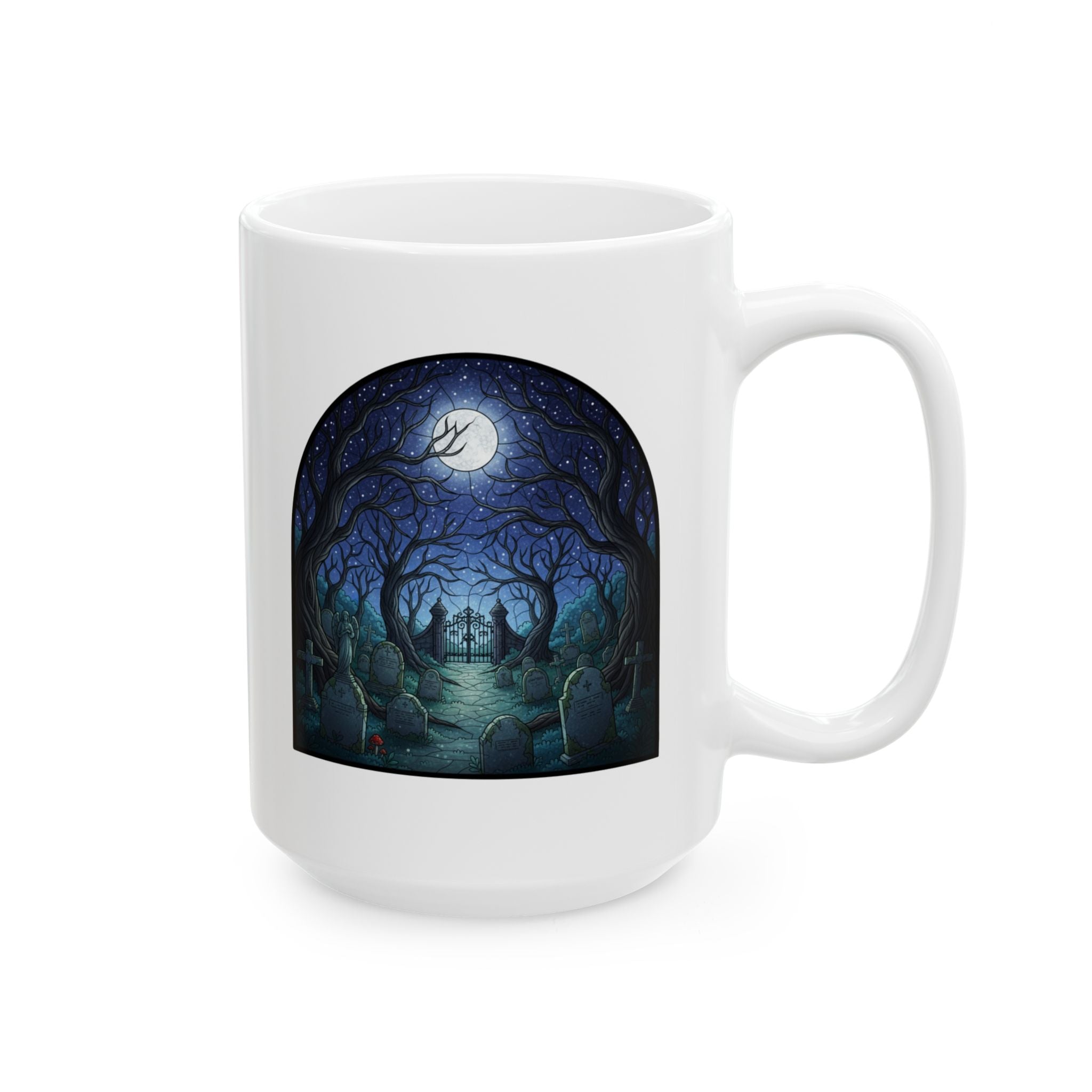 Mystic Moonlit Graveyard Ceramic Mug Coffee Cup (11oz/15oz)