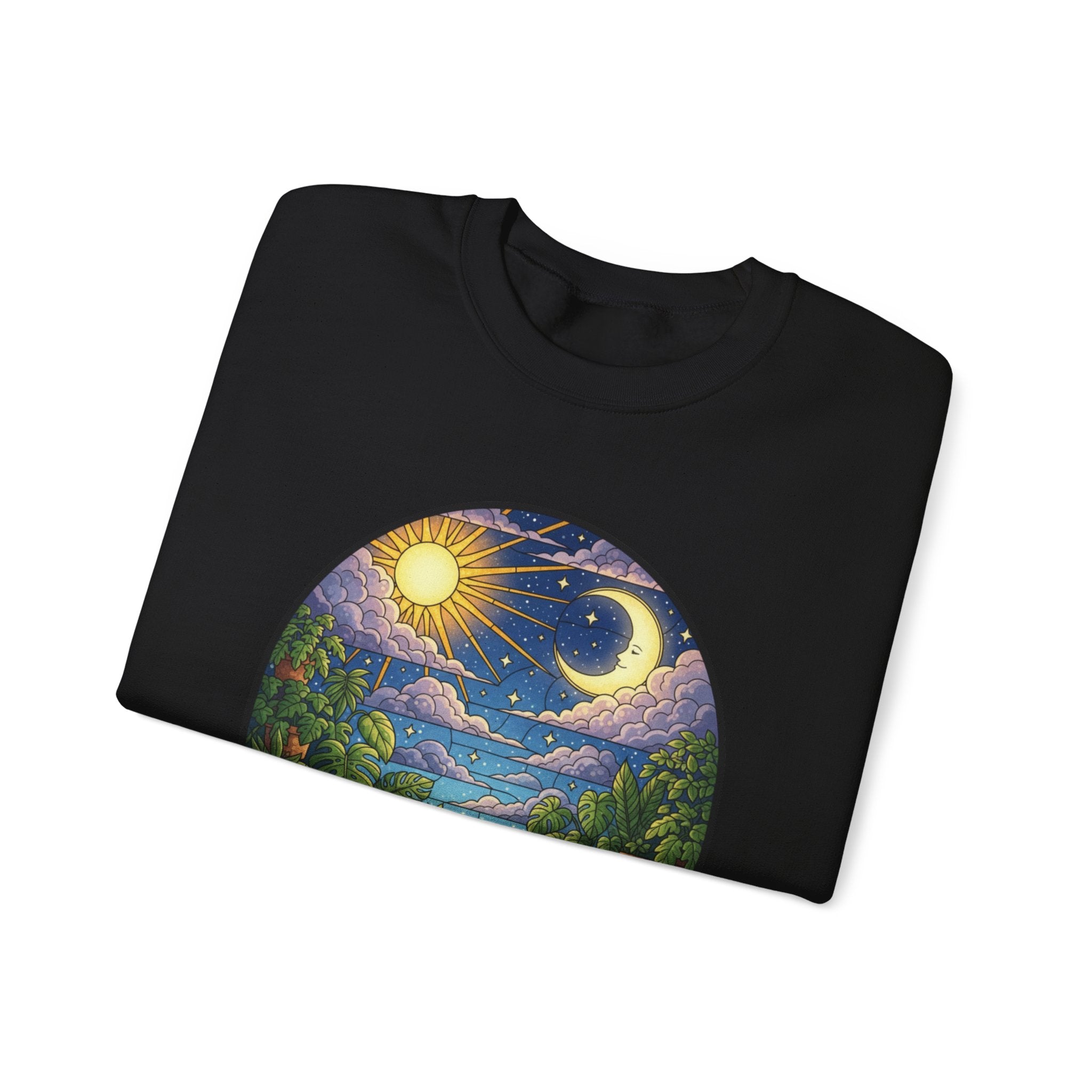 Celestial Houseplant Crewneck Sweatshirt | Stained Glass Pullover