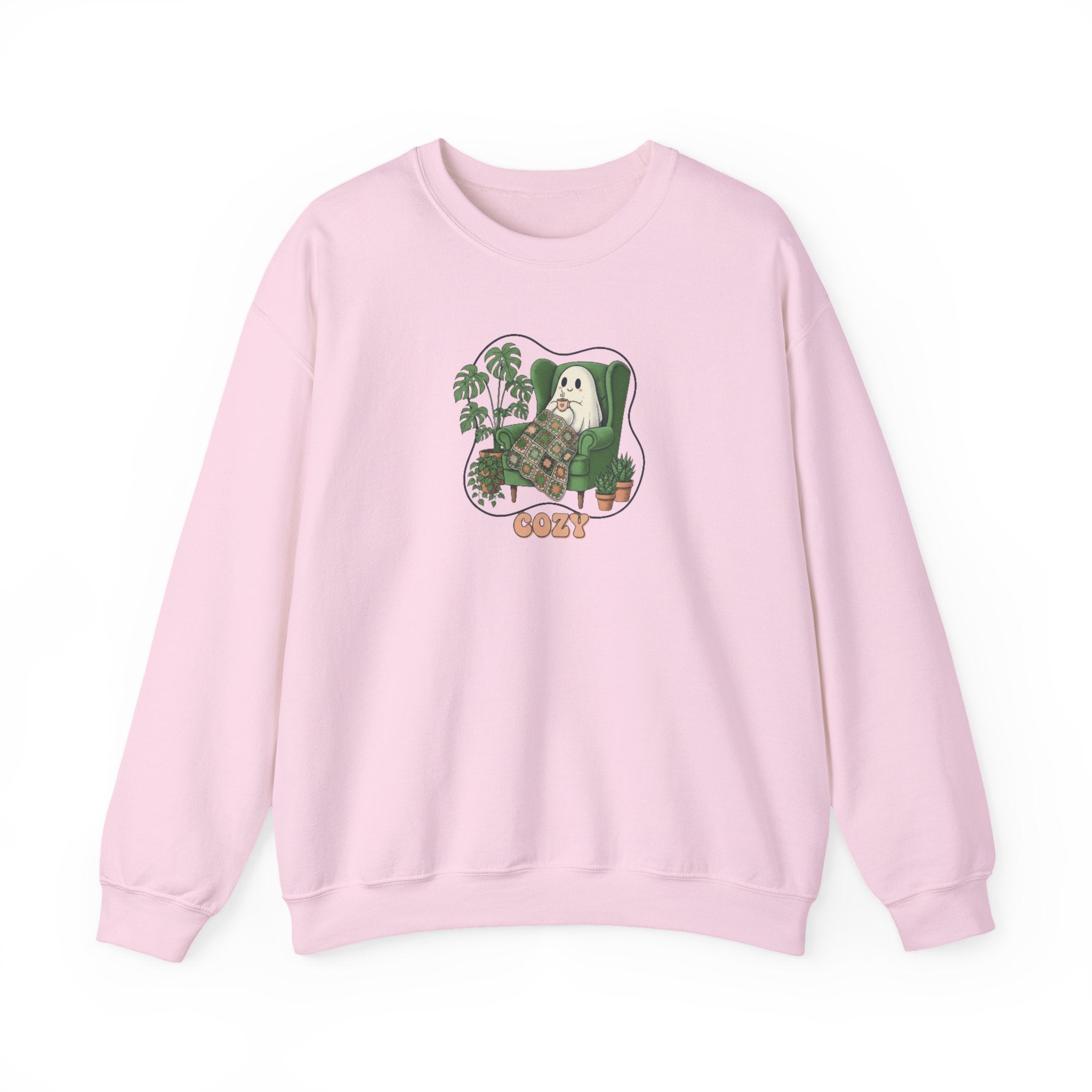 Ghost & Plants Crewneck Sweatshirt | Cozy Plant Lover Pullover