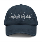 Midnight Book Club Distressed Dad Hat | Embroidered Reading Cap