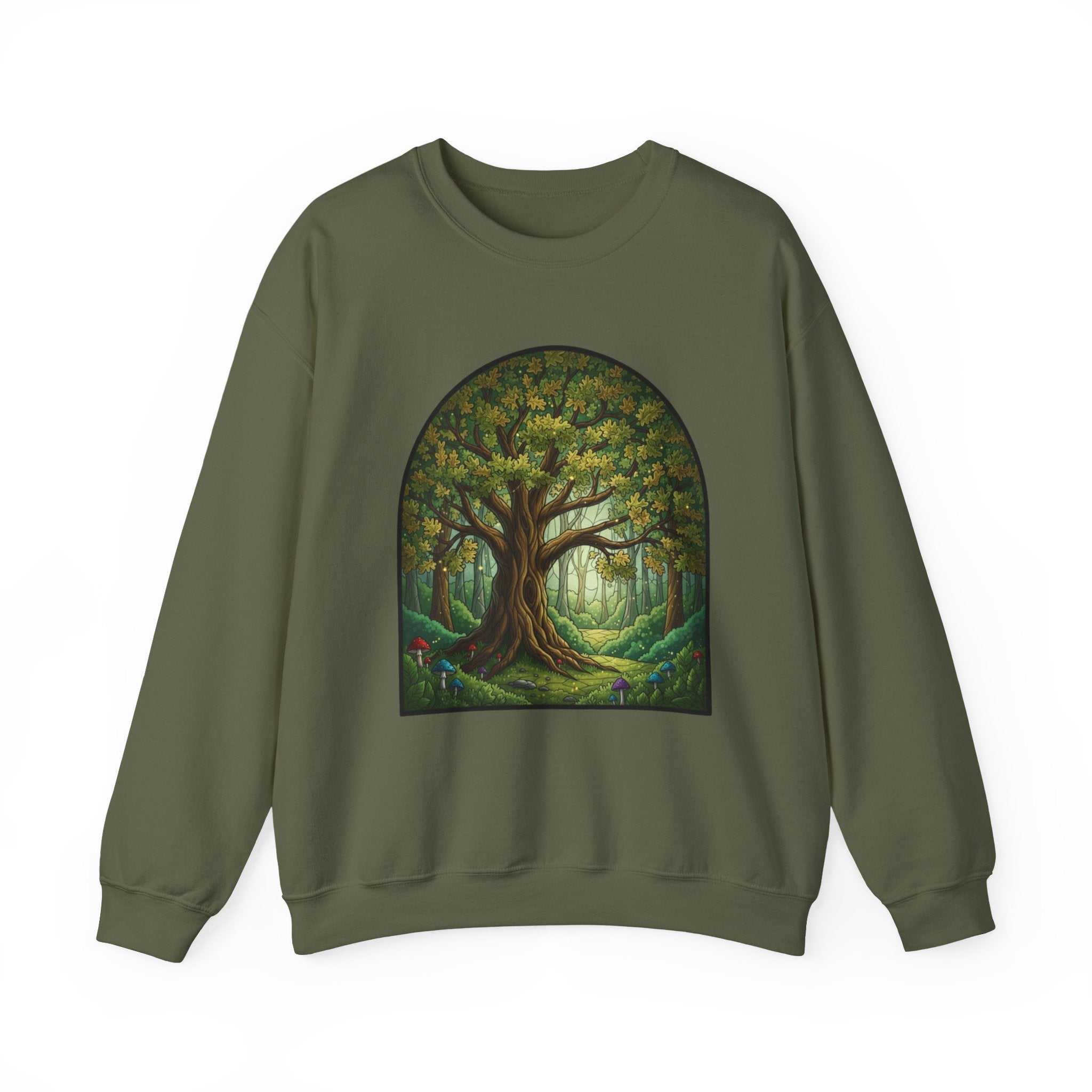 Enchanted Forest Tree Sweatshirt | Mystical Woodland Crewneck