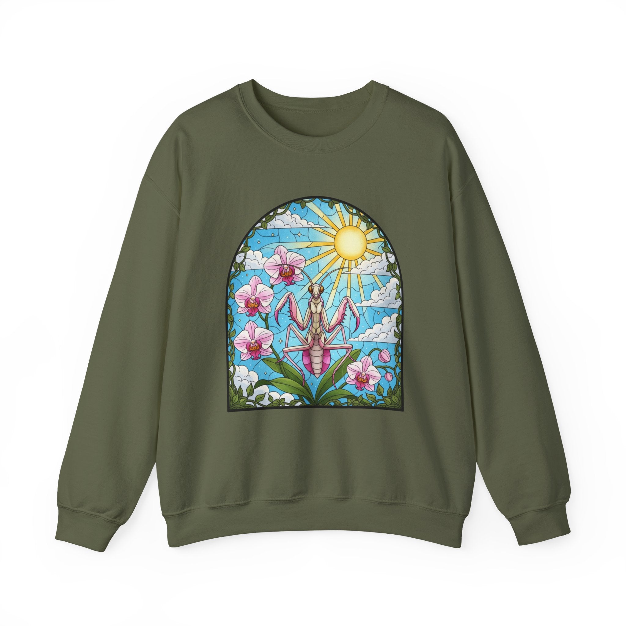 Praying Mantis Stained Glass Sweatshirt