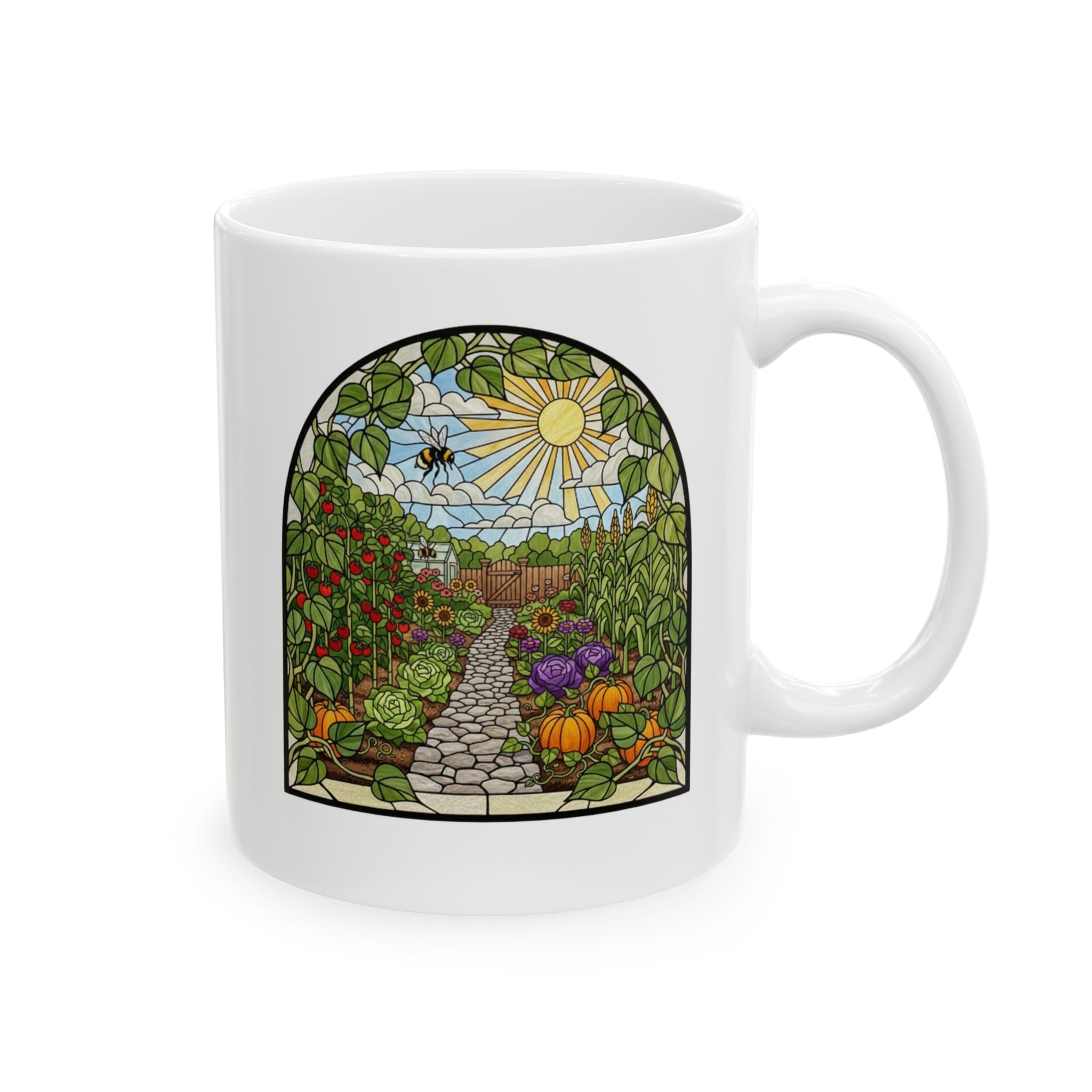 Veggie Garden Illustration Ceramic Coffee Cup (11oz & 15oz)