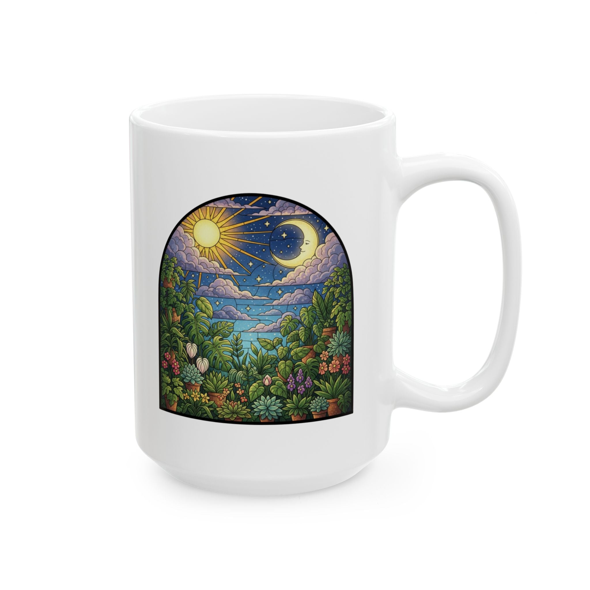 Celestial Houseplant Garden Ceramic Mug Coffee Cup (11oz, 15oz)