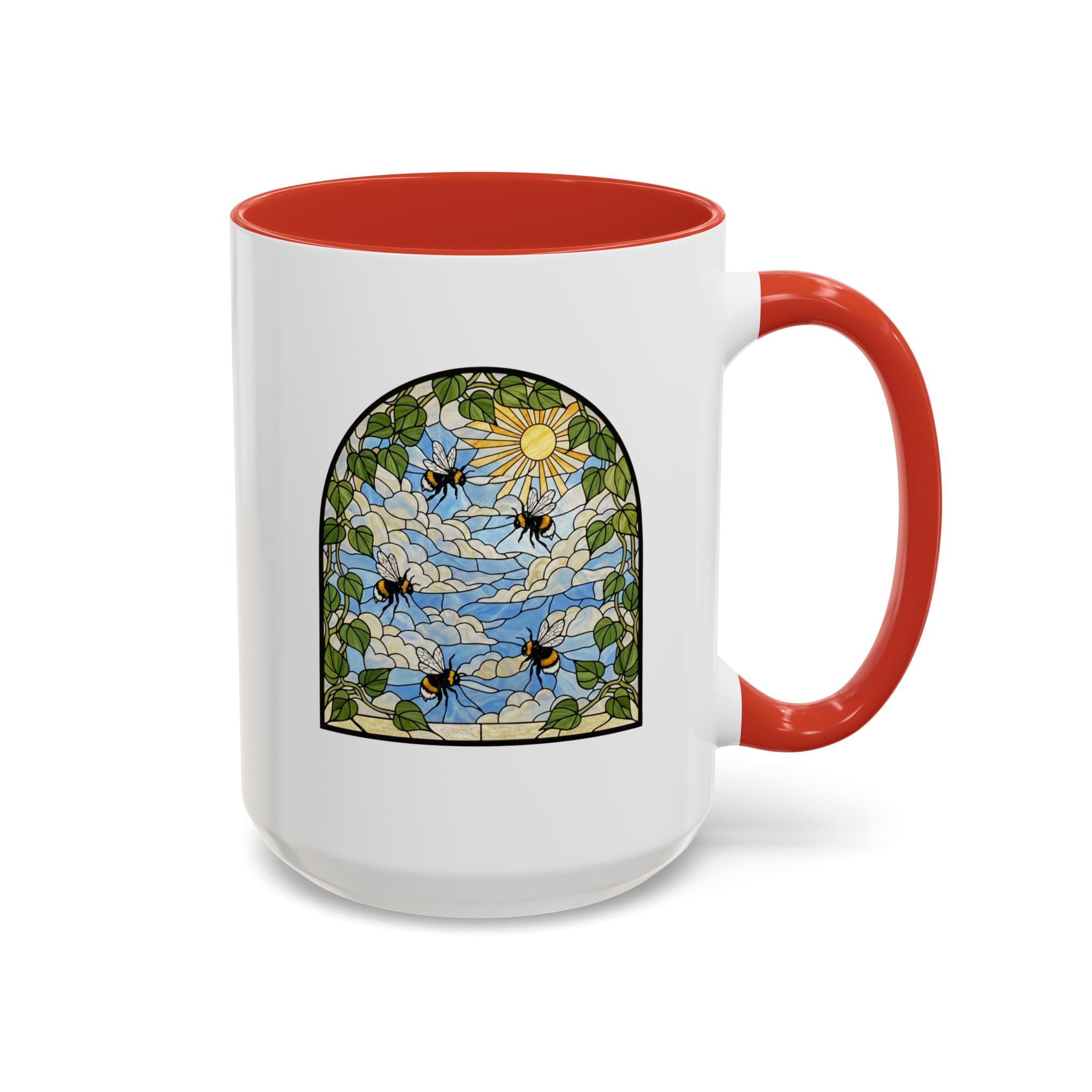 Bee and Sun Stained Glass Accent Coffee Mug (11/15oz)