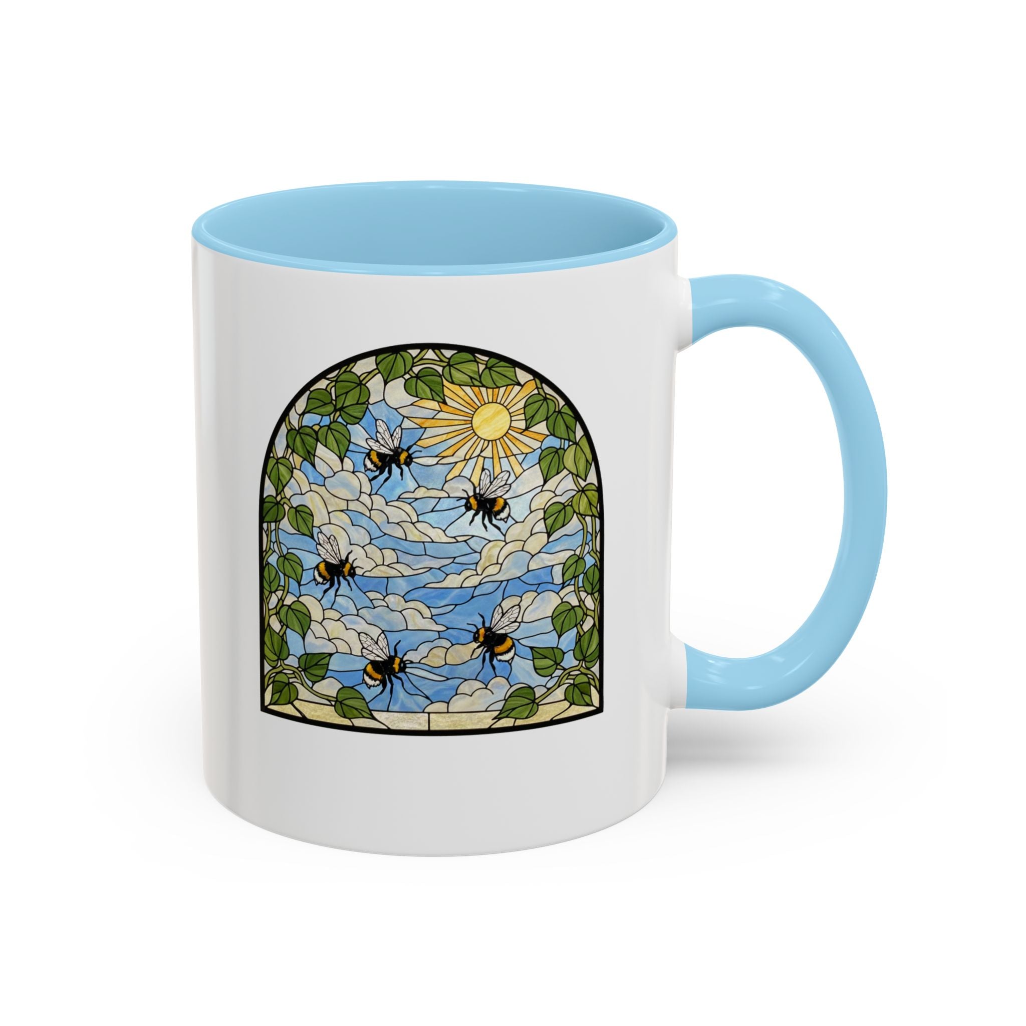 Bee and Sun Stained Glass Accent Coffee Mug (11/15oz)