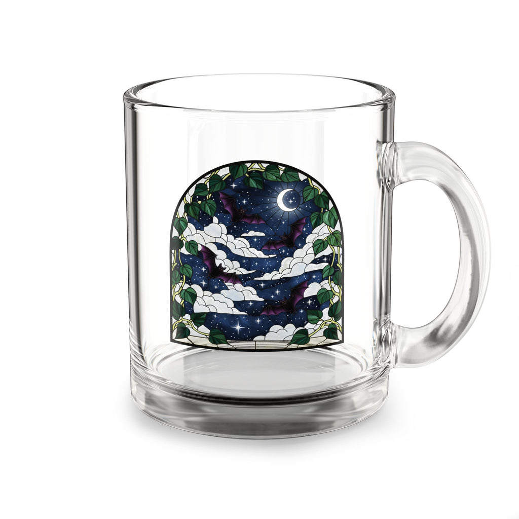 Moonlit Sky and Bats 10oz Glass Mug