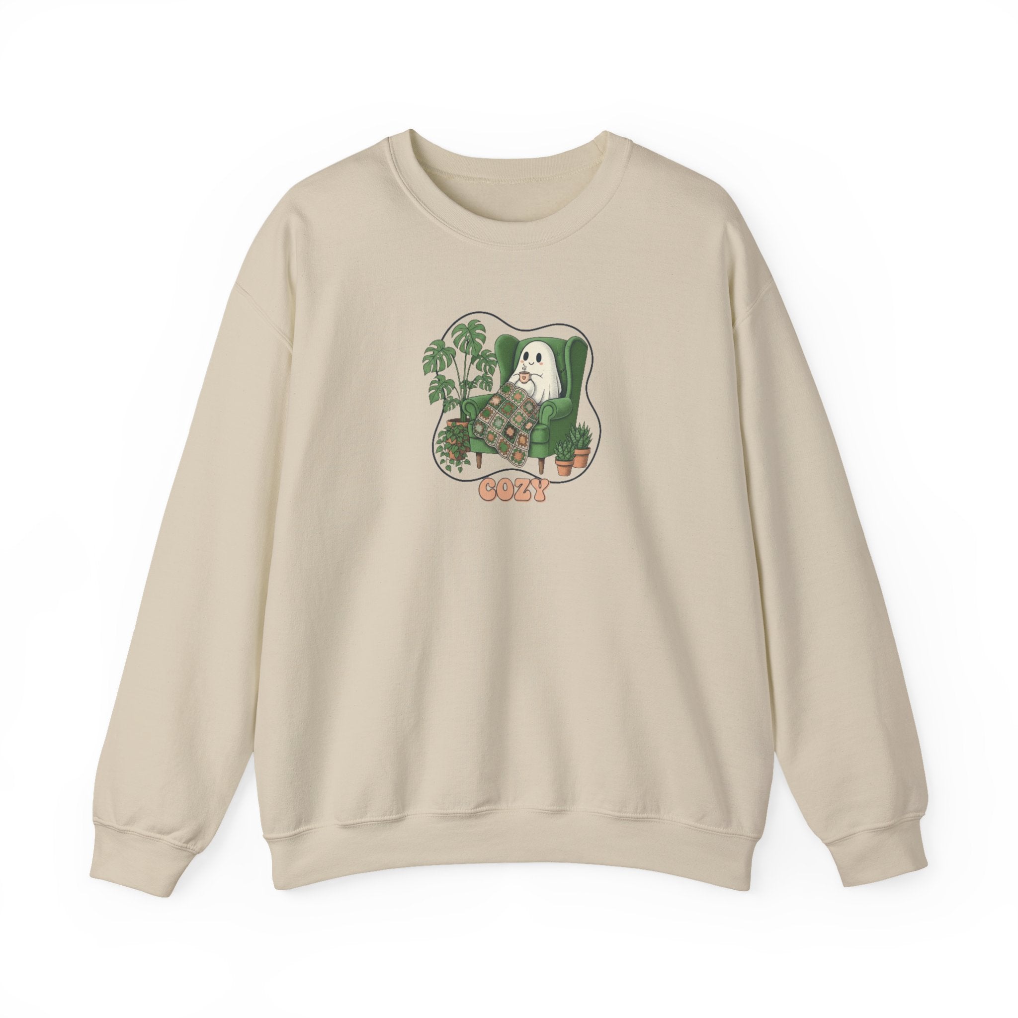 Ghost & Plants Crewneck Sweatshirt | Cozy Plant Lover Pullover