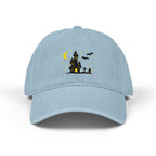 Haunted House Embroidered Denim Hat | Halloween Cap