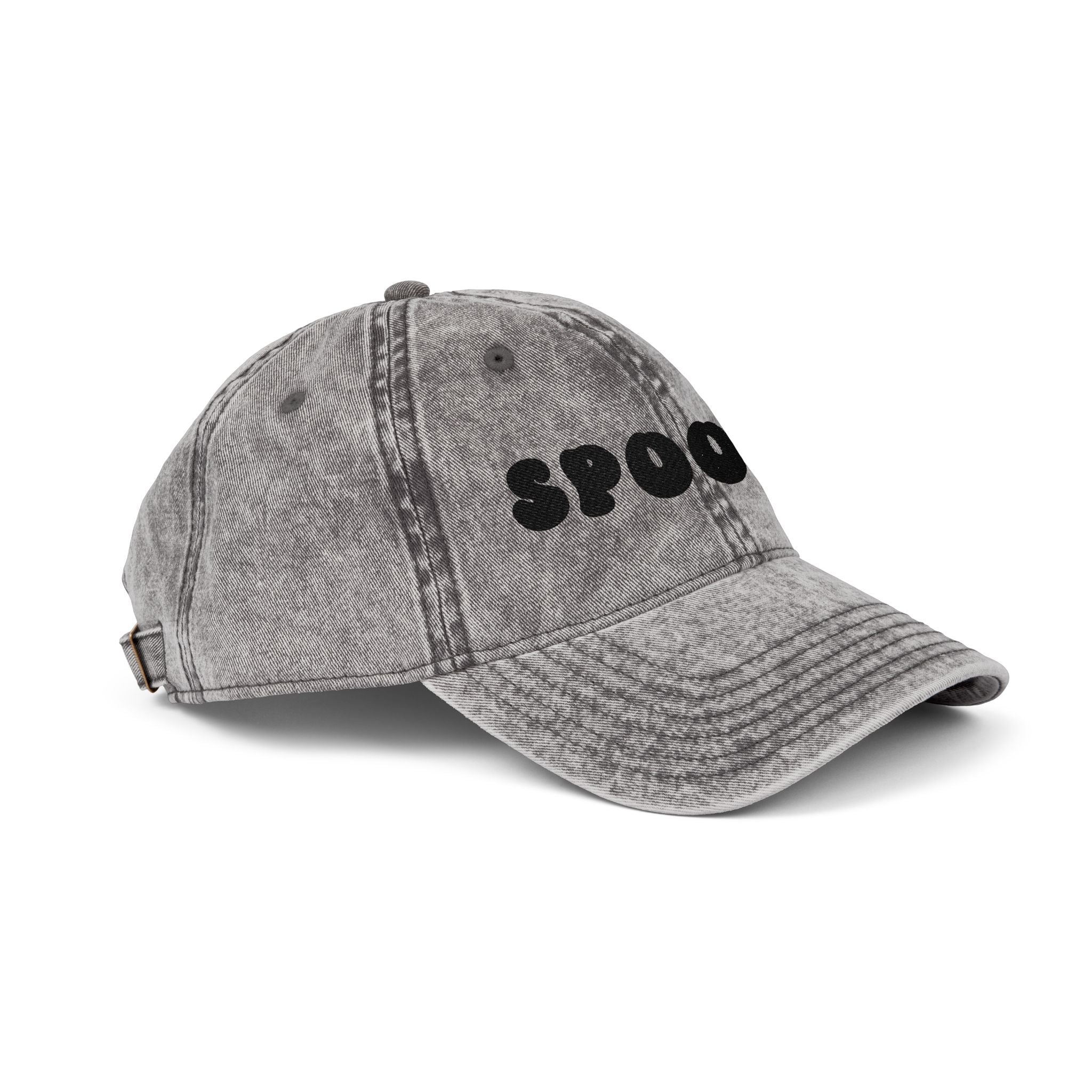 Spooky Embroidered Vintage Cap | Washed Gray Halloween Dad Hat