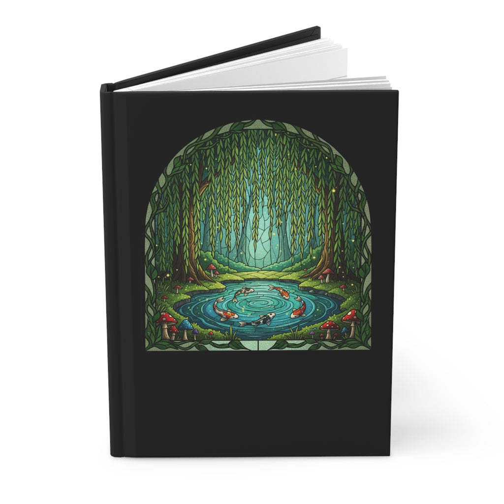 Enchanted Willow Tree Forest Koi Pond Notebook