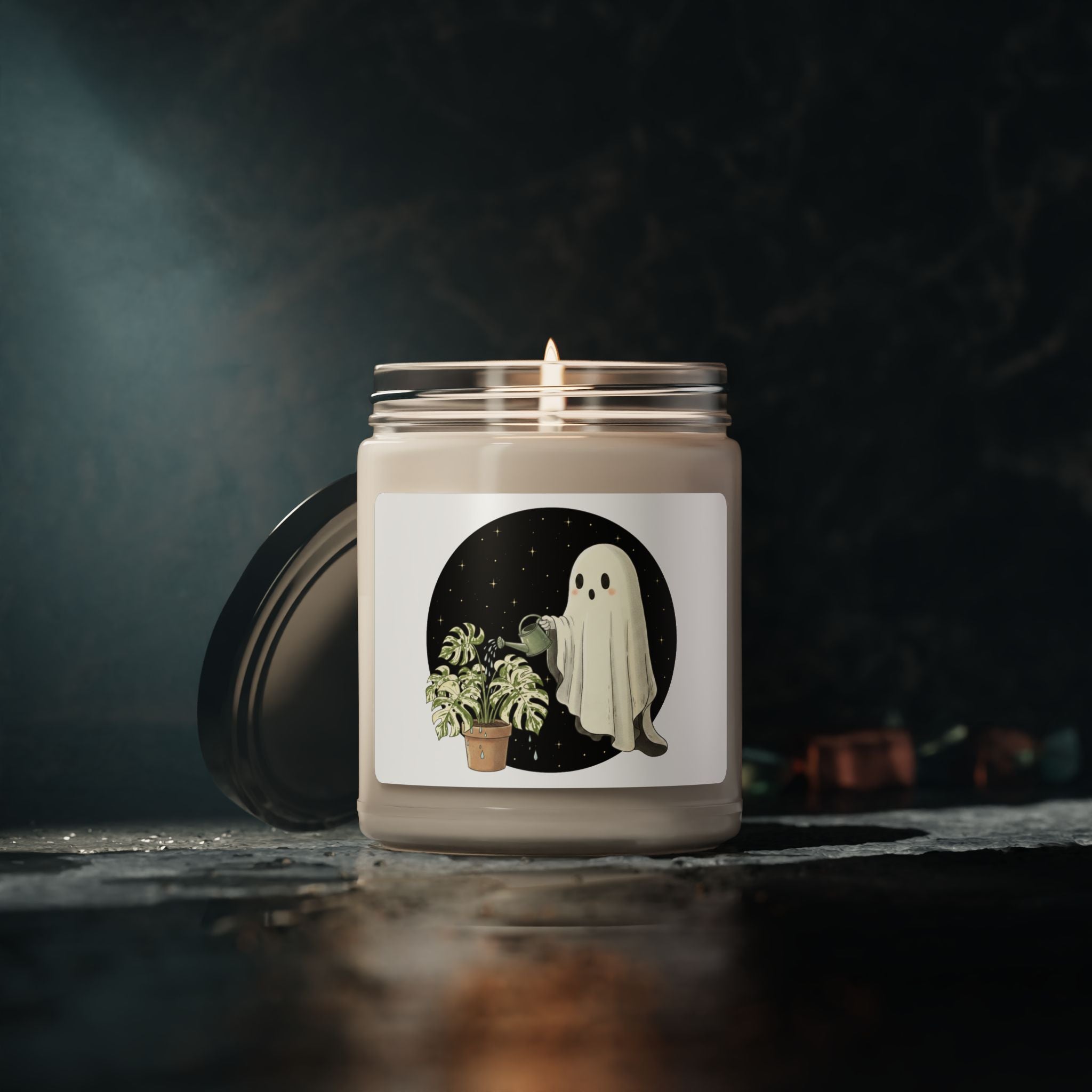 Ghostly Plant Care Soy Candle 9oz Scented Jar